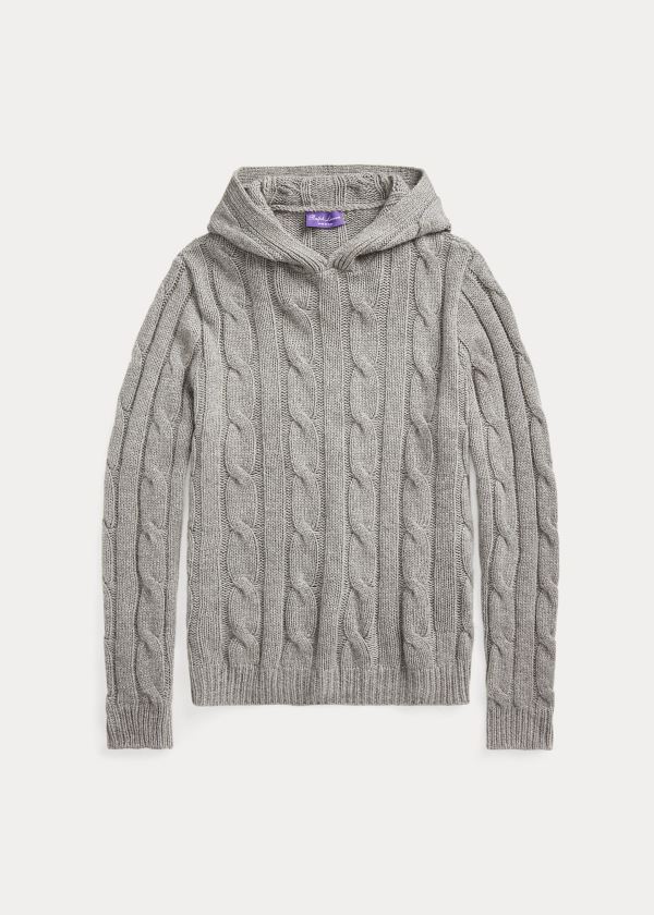 Ralph Lauren Cable-Knit Cashmere Hættetrøje Herre Danmark (MJSFL8302)